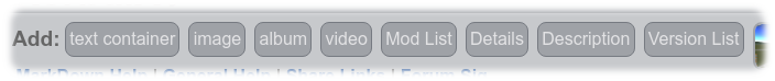 Craft version help toolbar